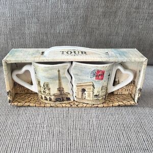 Paris Themed Espresso Mug Set, 4oz. Each, New